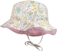 Dievčenské klobúčik Maimo Mini Girl-Hat Band - wollweiß-rosa-blumen